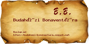 Budaházi Bonaventúra névjegykártya
